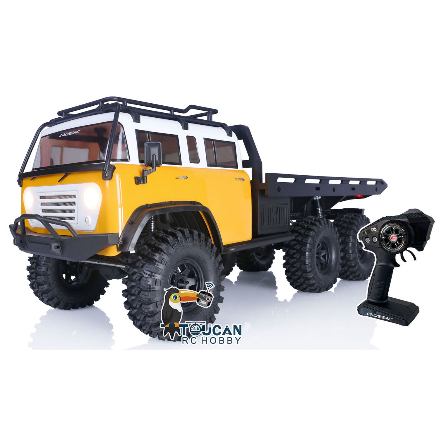 CrossRC JT6 1/10 Scale 6WD RC Crawler Truck - 2.4GHz Remote Control, ESC, Motor & LED Lights - DIY Off-Road Vehicle for Rock Crawling & Trail Adventures