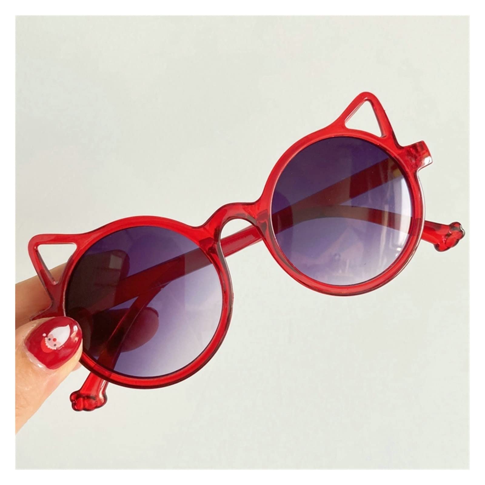 **Kids Cute Cat & Bear Cartoon Sunglasses - UV Protection Round Frame Reading Glasses for Boys & Girls - Summer Baby Eyewear (Cat-Style 6 Lenses) - Perfect for Outdoor Play, Beach & Park Adventures**