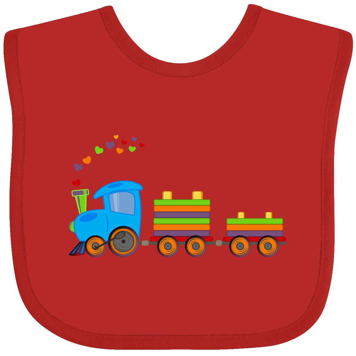 Inktastic Colorful Toy Train Baby Bib - Soft & Absorbent Drool Bib for Infants & Toddlers - Perfect for Feeding, Playtime & Everyday Use