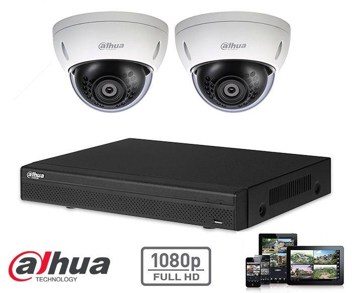 2MP Full HD CVI Security Camera System with 2 Dome Cameras - Indoor/Outdoor Surveillance Kit for Home & Business Protection