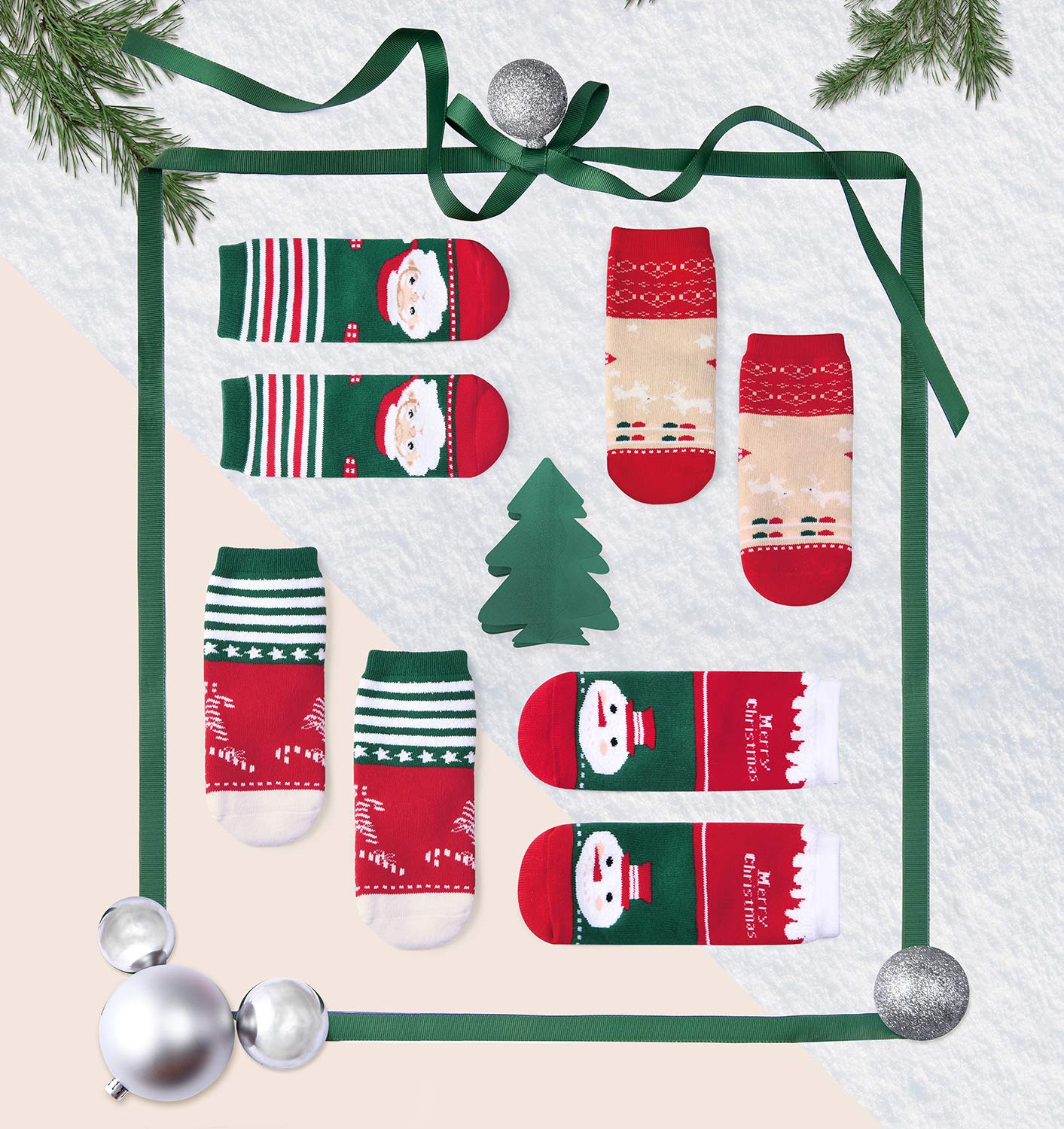 JoJo Boys & Girls Christmas Socks - Warm Winter Thermal Cotton Crew Socks for Kids | Holiday Gift, School, Party & Family Gathering