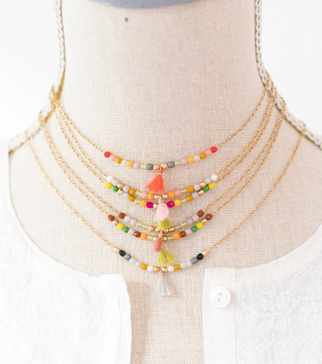Elegant Tassel Necklace for Women - Dainty Layering Gold Pendant Jewelry - Perfect for Casual, Office & Evening Wear