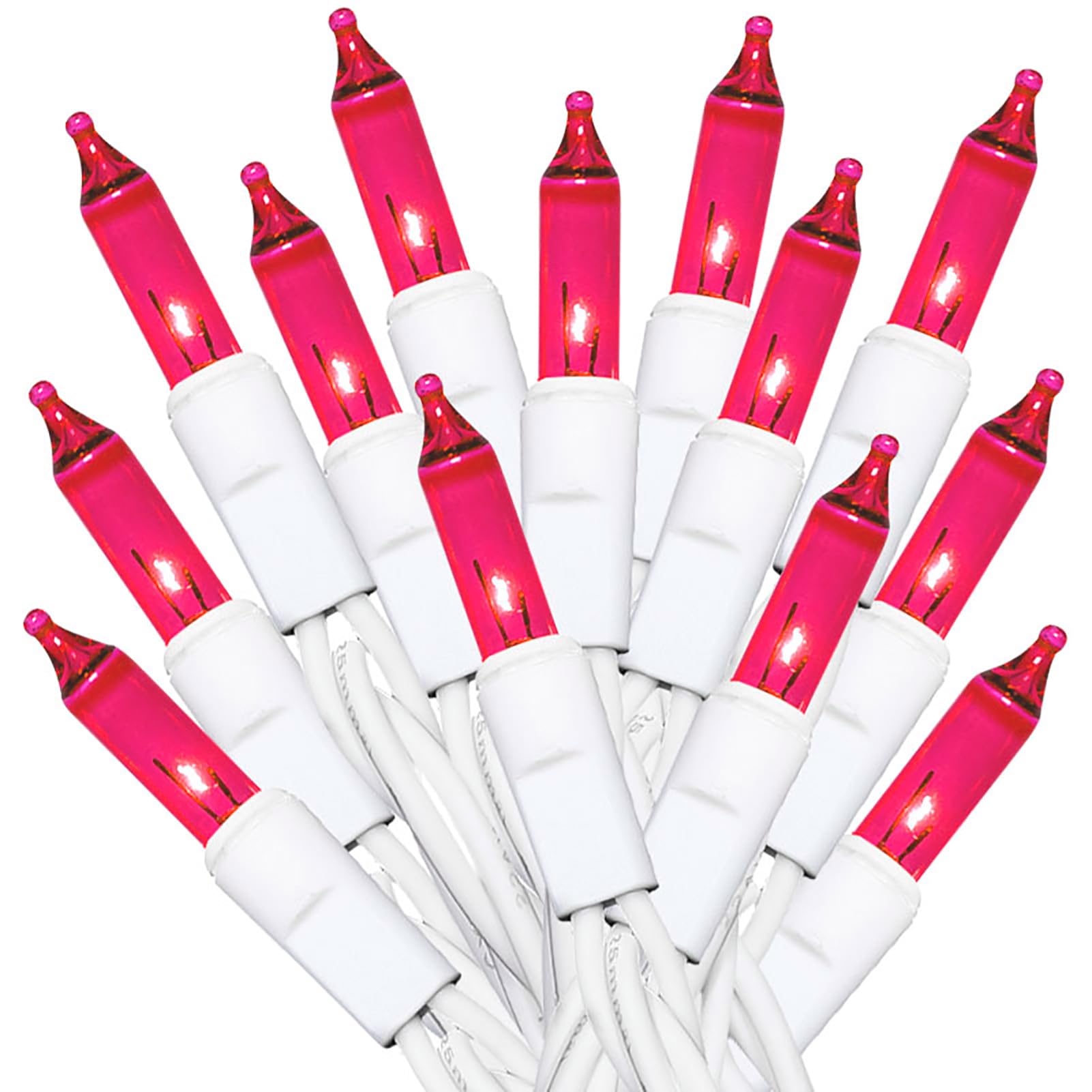 **35 Count Pink Christmas String Lights - 8.5 Feet White Wire, Incandescent Mini Lights for Small Trees, Crafts, Indoor & Outdoor Valentine's Day Decor - Perfect for Holiday, Party & Home Decor**