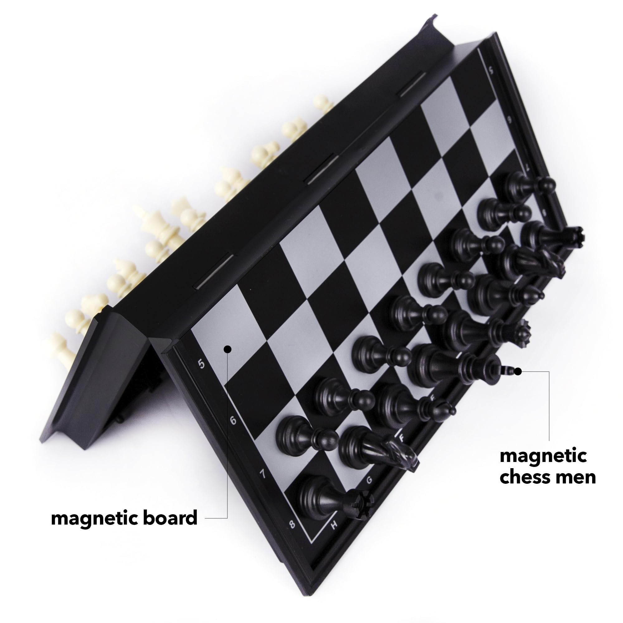 Magnetic Travel Chess Set - Foldable Portable Chess Board Game for Kids & Adults | Perfect for Road Trips, Camping, Office & Home Entertainment | Fun Educational Travel Toy & Desktop Game