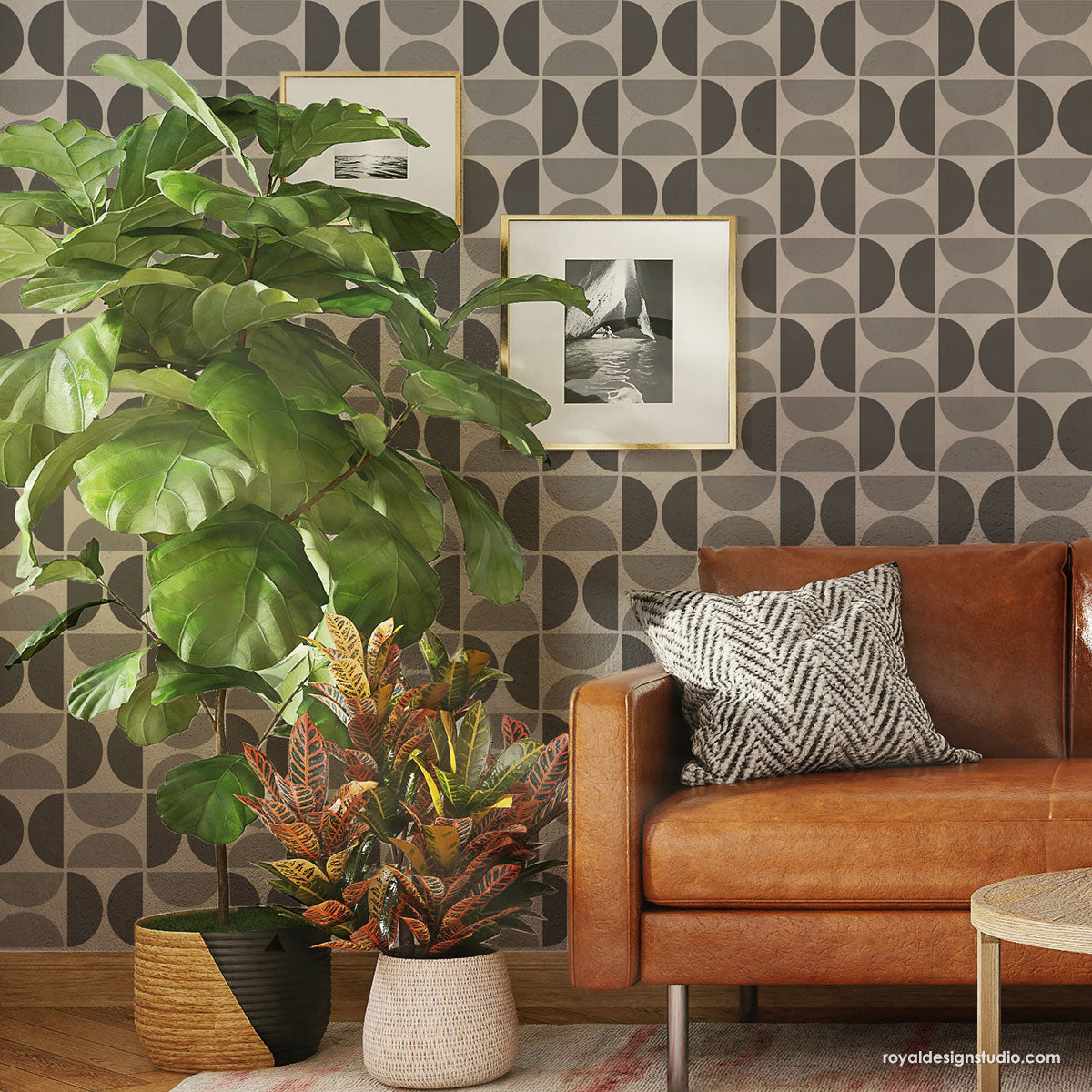 Half Moon Modern Stencil Set - Reusable DIY Painting Templates for Walls, Furniture & Crafts - Perfect for Home Decor, Scrapbooking & Art Projects