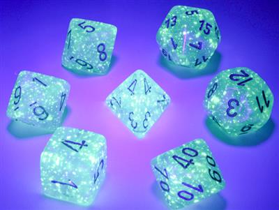 Borealis Polyhedral Teal & Gold Luminary 7-Piece Dice Set for D&D, RPG, and Tabletop Gaming