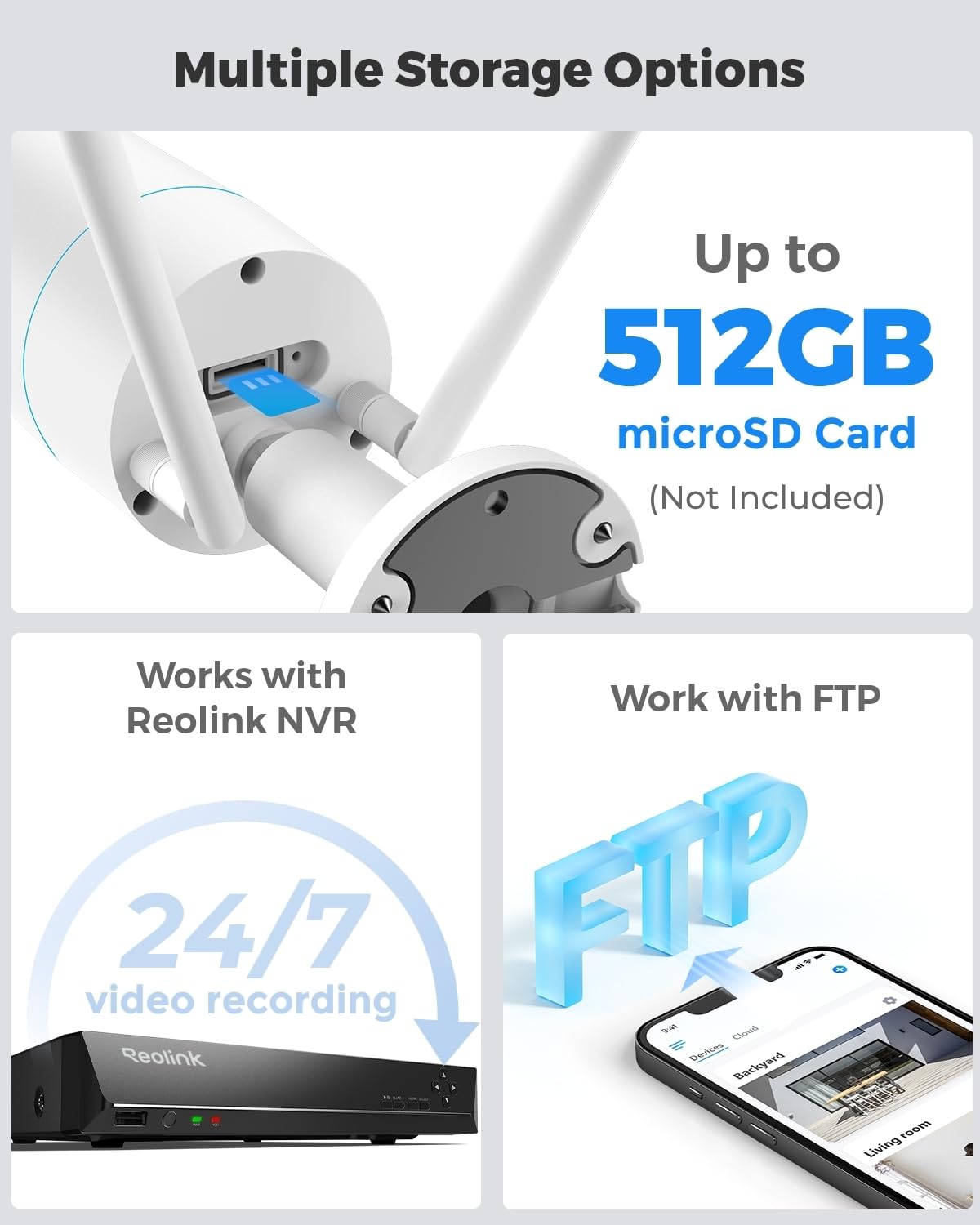 REOLINK Outdoor WiFi Security Camera 5MP HD - Dual Band 2.4Ghz/5Ghz Wireless Surveillance Camera with Smart Person/Vehicle/Animal Detection, Motion Alerts, Night Vision & IP66 Waterproof - Ideal for Home Security, Garage Monitoring & Backyard Protection (Model RLC-510WA)