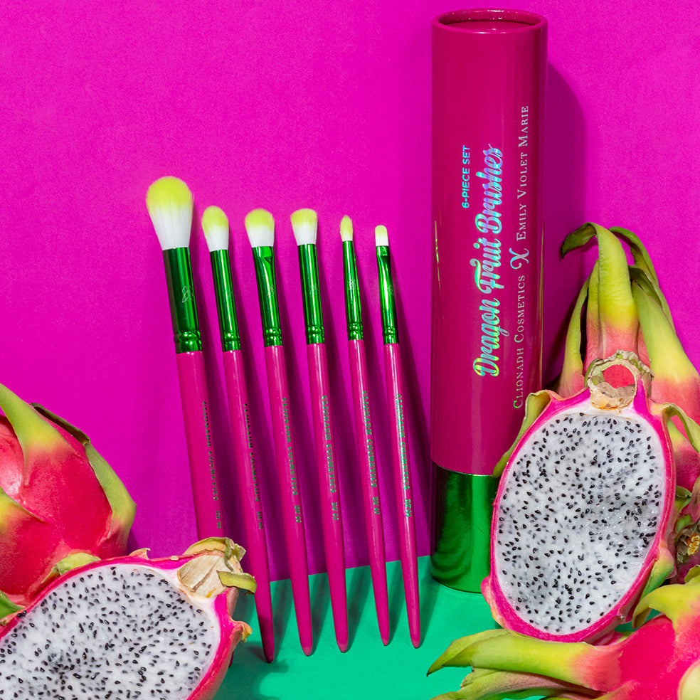 Premium Dragon Fruit Brush Set - 6 Piece Makeup Brush Kit for Flawless Blending & Contouring - Perfect for Professional & Home Makeup Application