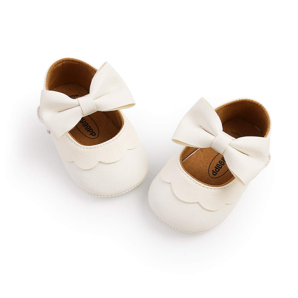 Baby Girl Soft Sole Mary Jane Shoes - Infant Toddler Walking Flat Shoes for Prewalkers | Princess Wedding Dress & Crib Shoes for Special Occasions