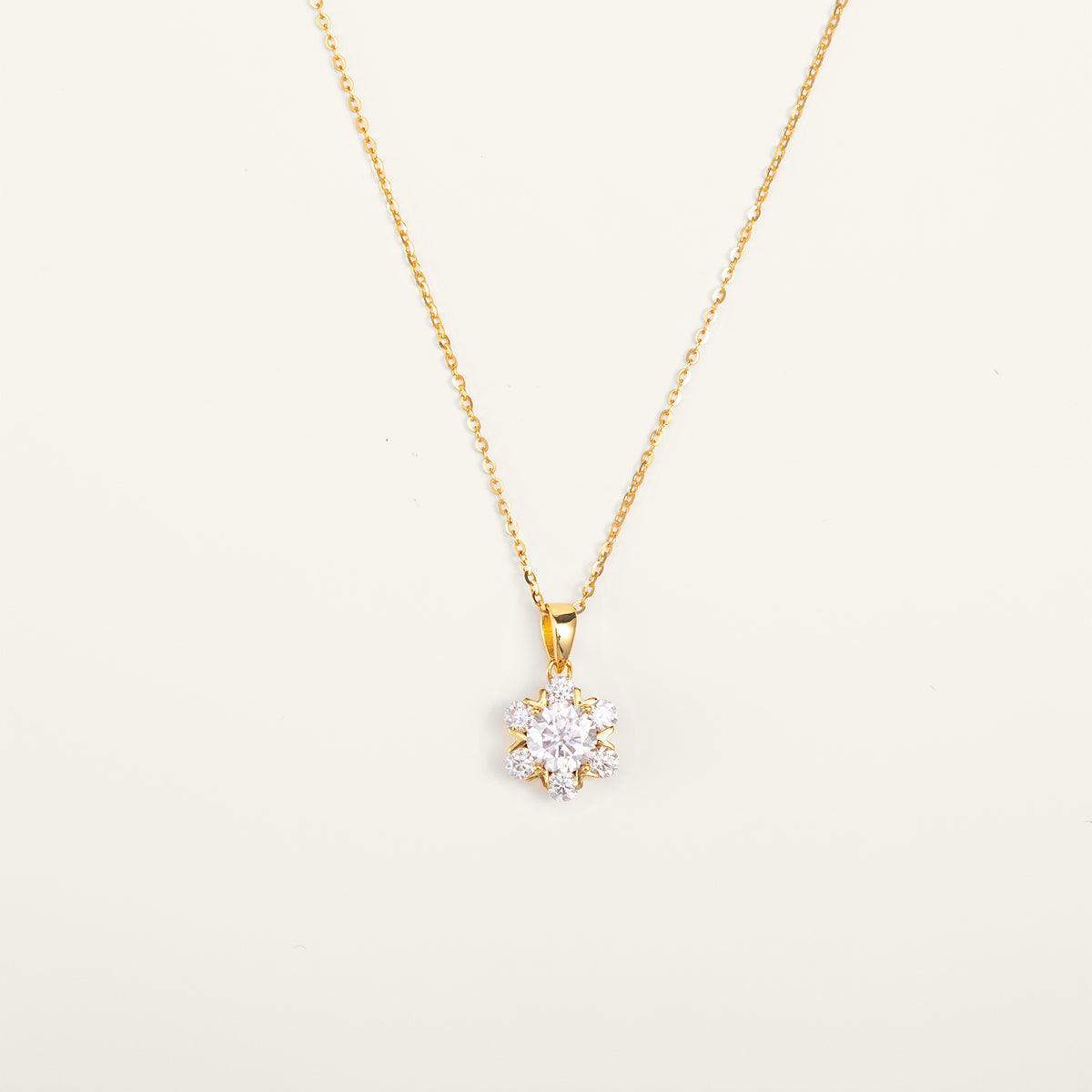 Exquisite Moissanite Flower Pendant Necklace for Women - Romantic Gift for Anniversary, Valentine's Day & Special Occasions | Elegant Jewelry for Date Night, Wedding & Everyday Wear
