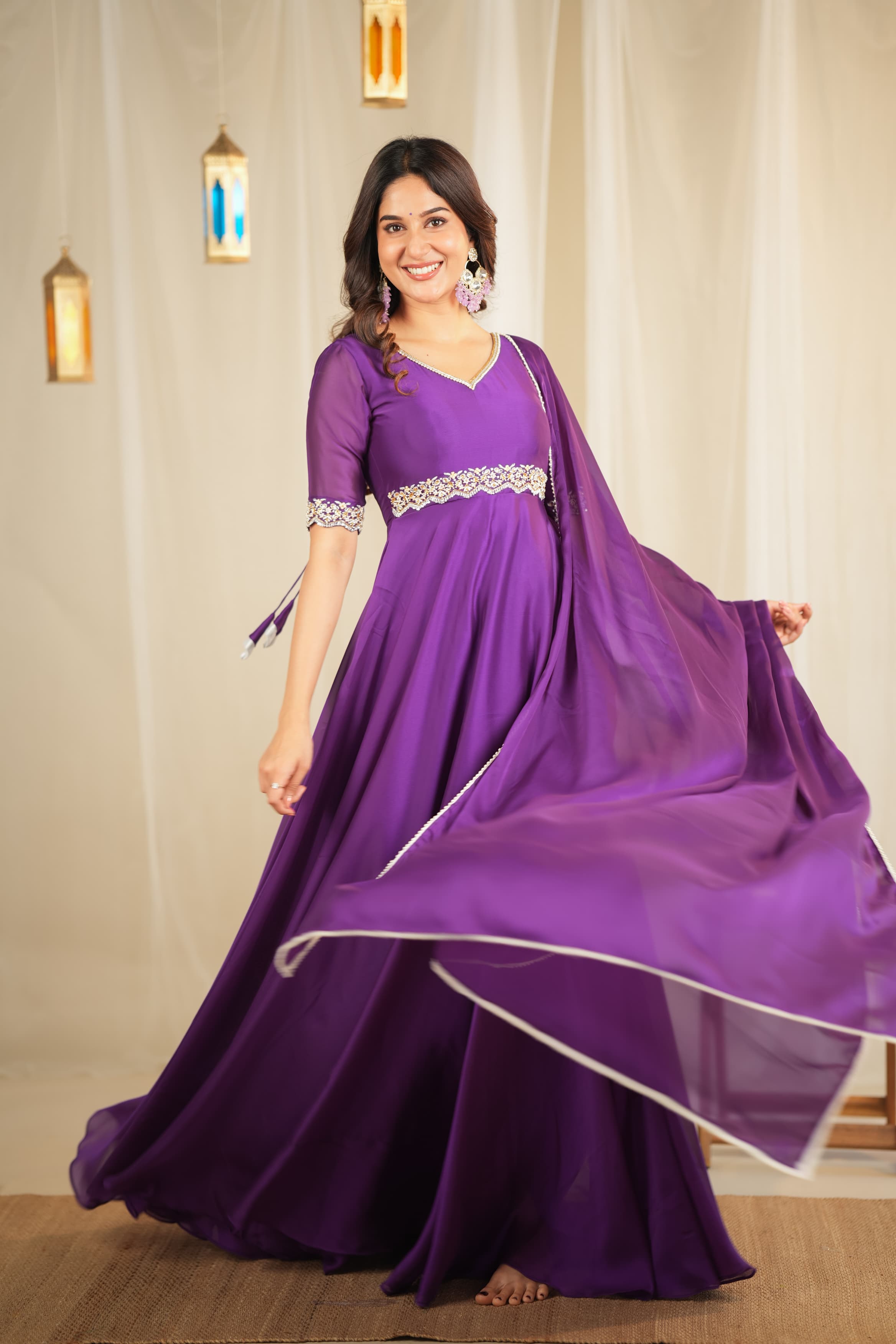 Yasodha Premium Designer Anarkali Suit for Women - Elegant Indian Party Wear & Wedding Guest Outfit - Perfect for Festivals, Diwali, and Special Occasions