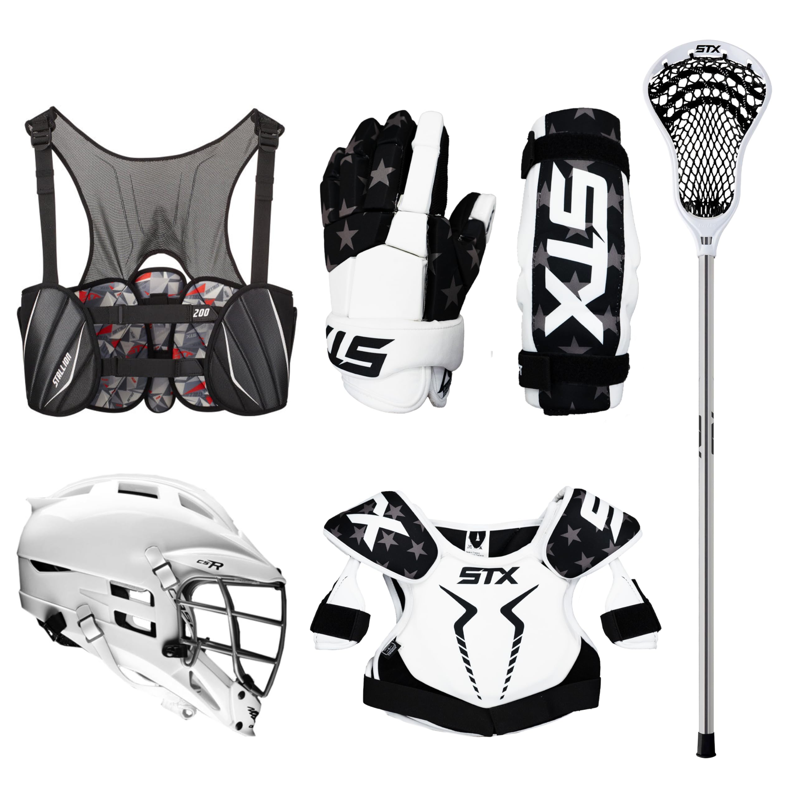 STX Stallion 75 Youth Lacrosse Complete Starter Set - 6-Piece Equipment for Boys & Girls | Perfect for Beginners, Training, and Youth Lacrosse Leagues