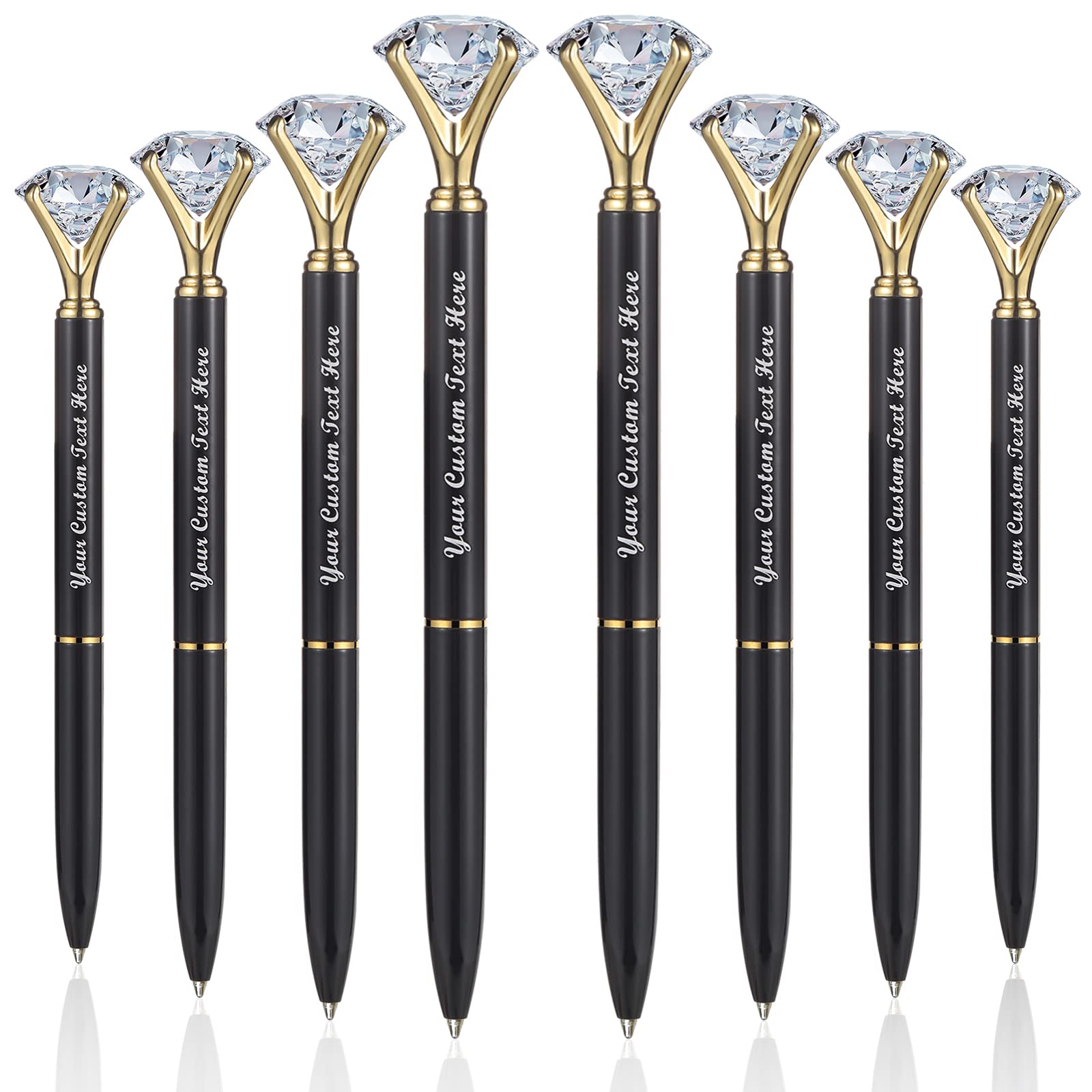 20 Pcs Big Diamond Bling Wedding Crystal Metal Ballpoint Pens with Black Ink - Elegant Writing for Weddings, Parties & Special Occasions