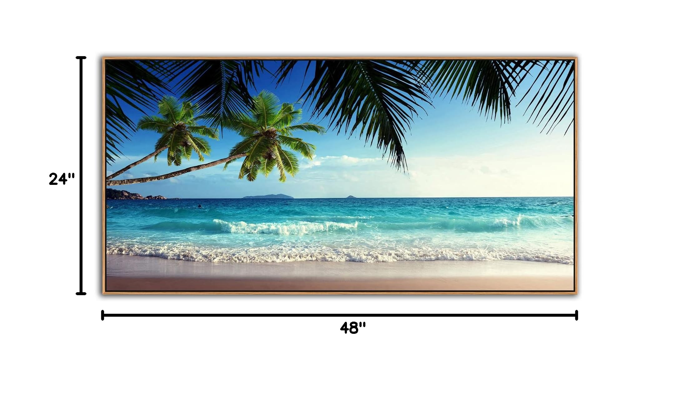 Framed Beach Canvas Wall Art - 24