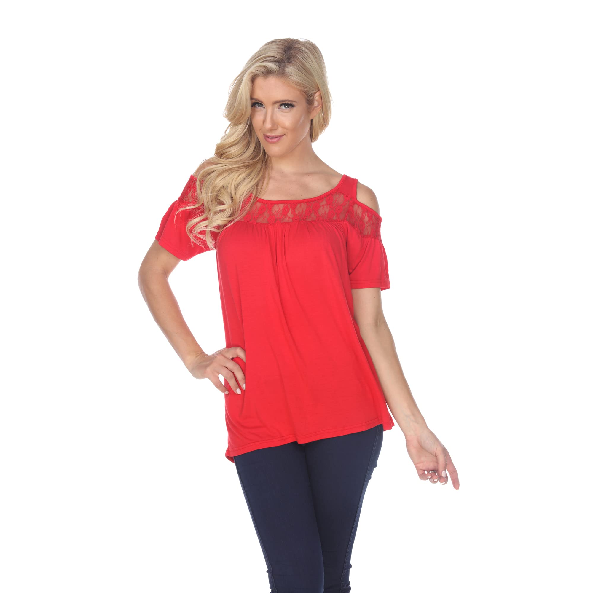 Bexley Women's Tunic Top in Red - Casual Long Blouse for Work, Travel & Everyday Wear