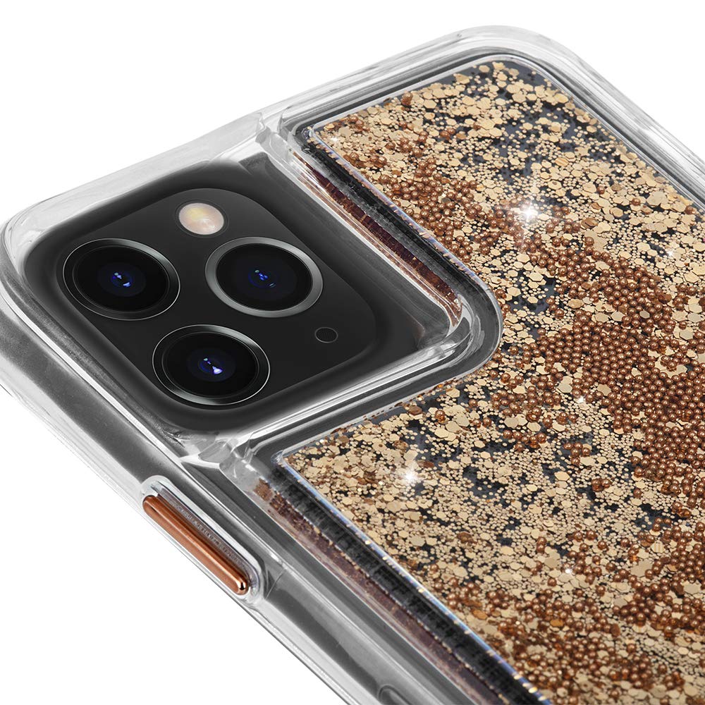 Case-Mate WATERFALL Glitter Phone Case for iPhone 11 Pro Max (6.5 Inch) - Sparkly Gold Protective Cover - Perfect for Parties, Weddings & Special Occasions