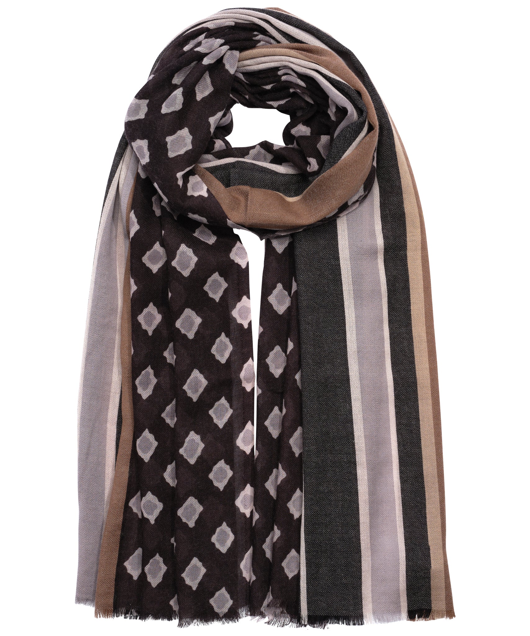 Stylish Foulard Stripe Wrap Scarf - Lightweight & Versatile Fashion Accessory for Women - Perfect for Office, Travel, and Casual Outfits