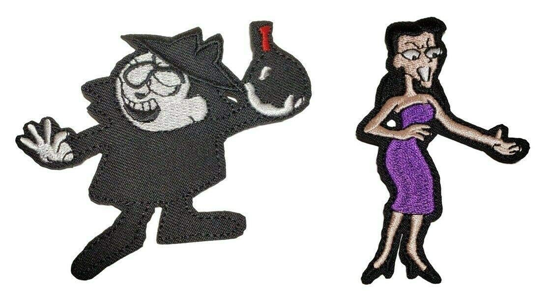 Rocky & Bullwinkle Boris & Natasha Embroidered Iron-On Patches (Set of 2) - Perfect for Jackets, Backpacks & DIY Crafts