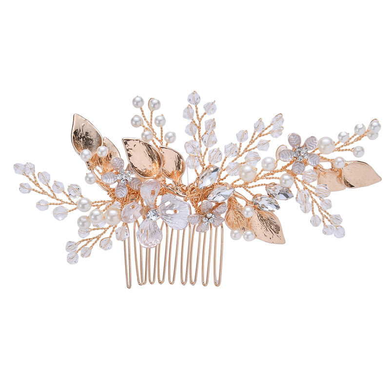 Elegant Gold Bridal Hair Comb (S8107) - Perfect for Weddings, Prom & Special Occasions - Wholesale Bulk Orders Available