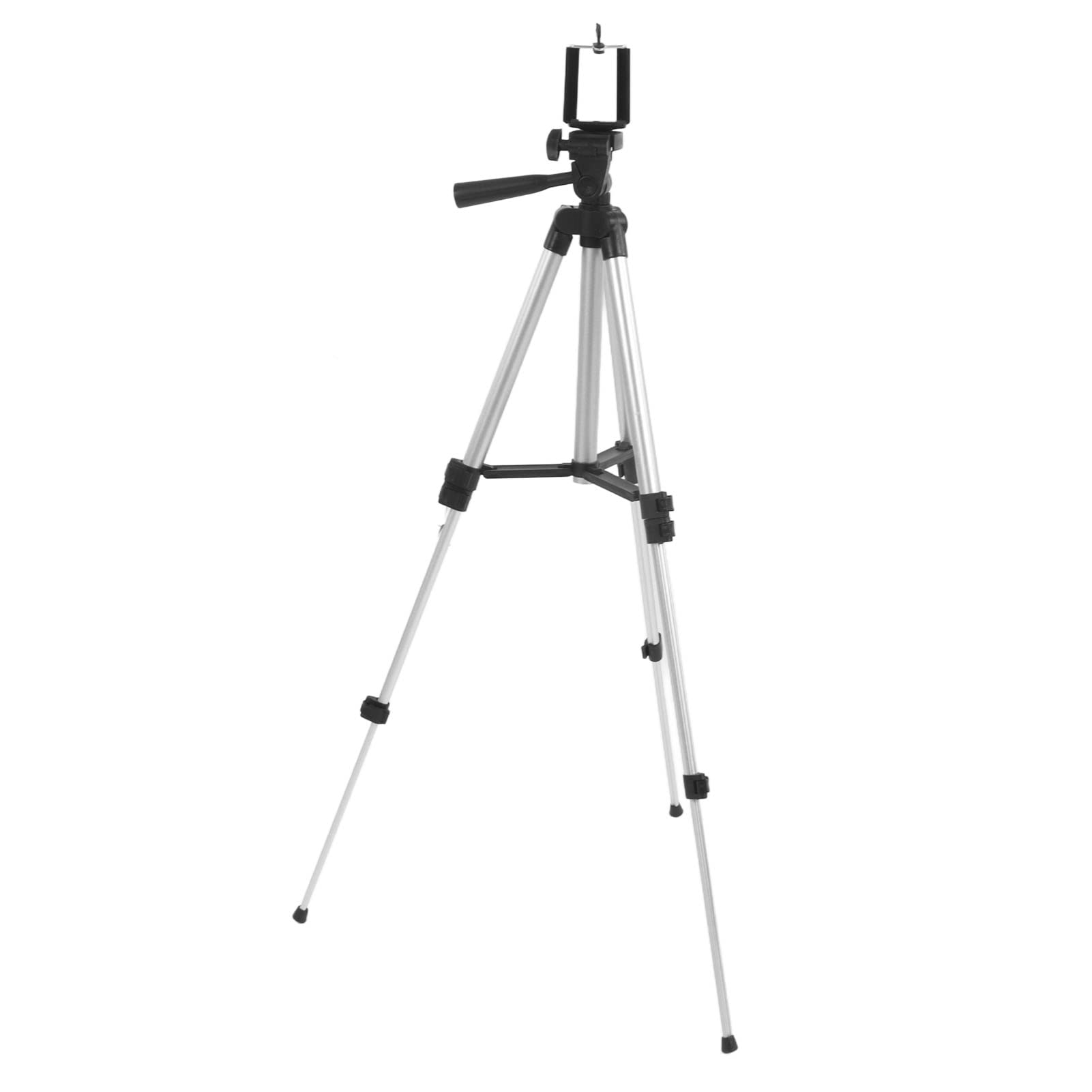 Professional Camera Tripod Stand with Phone Clip - 4-Section Adjustable Height, 2.5kg Max Load for DSLR, Compact & Smartphone Cameras - Perfect for Travel Vlogging, Selfies & Outdoor Photography