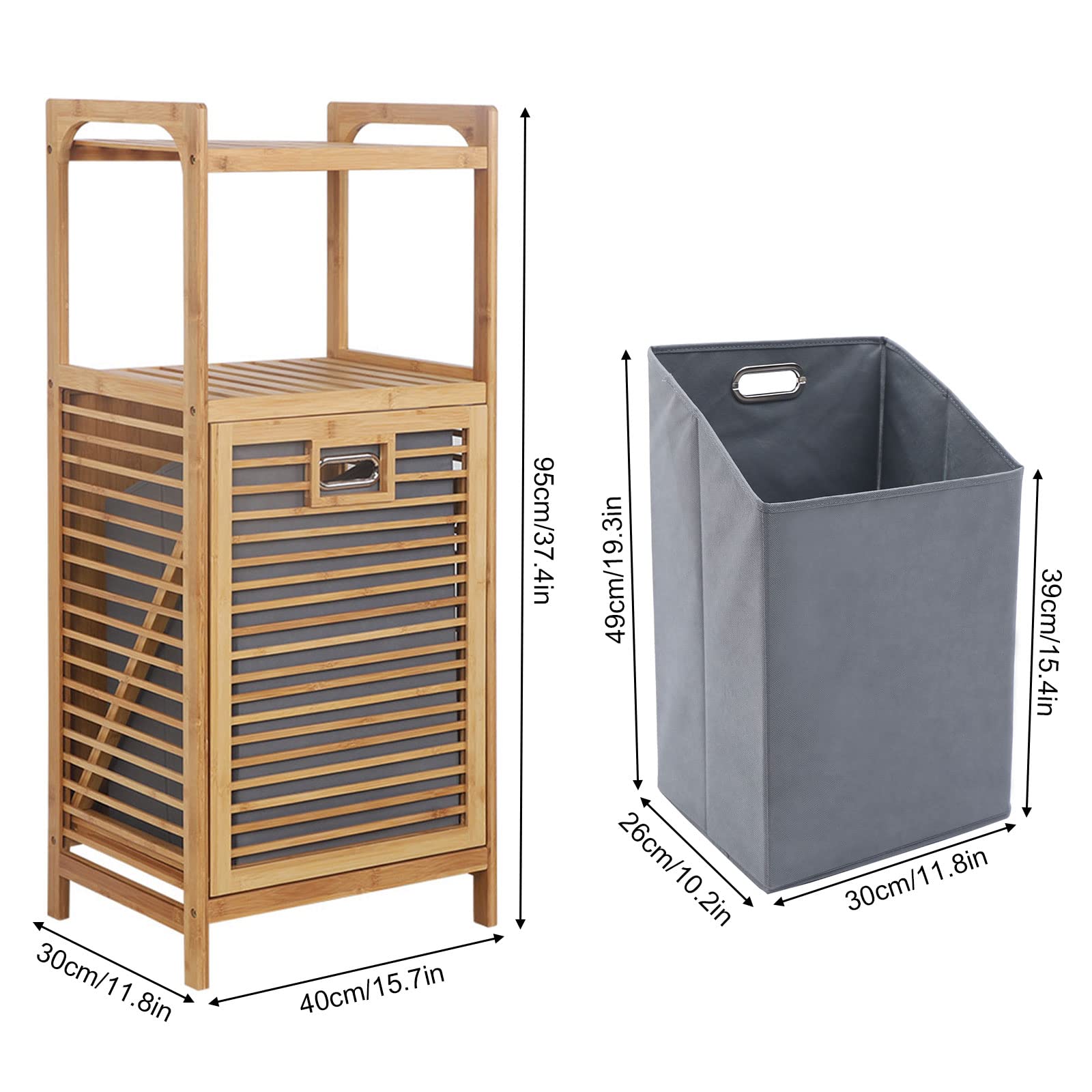 Eco-Friendly Bamboo Laundry Basket with Storage Shelf - Multi-Purpose Closet Organizer, Toy Storage Bin & Hamper for Dorm, Bedroom & Laundry Room - Perfect for Home Organization & Space Saving
