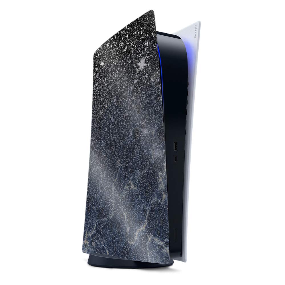 MightySkins Glossy Glitter Gaming Skin for PS5 / Playstation 5 Digital Edition - Dark Shimmer Marble | Durable High-Gloss Finish | Easy to Apply & Remove | Made in USA | Perfect for Gaming Setups & Customization