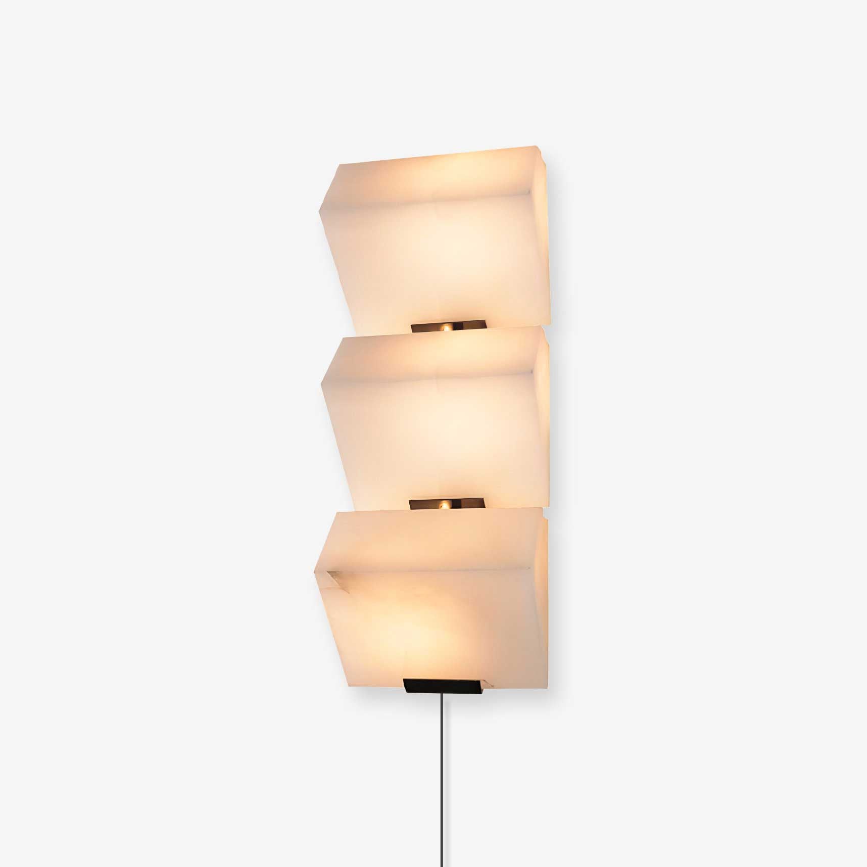 Alabaster Staircase Plug-in Wall Lamp - Modern Plug-in Sconce Lighting for Hallway, Bedroom & Stairwell Decor