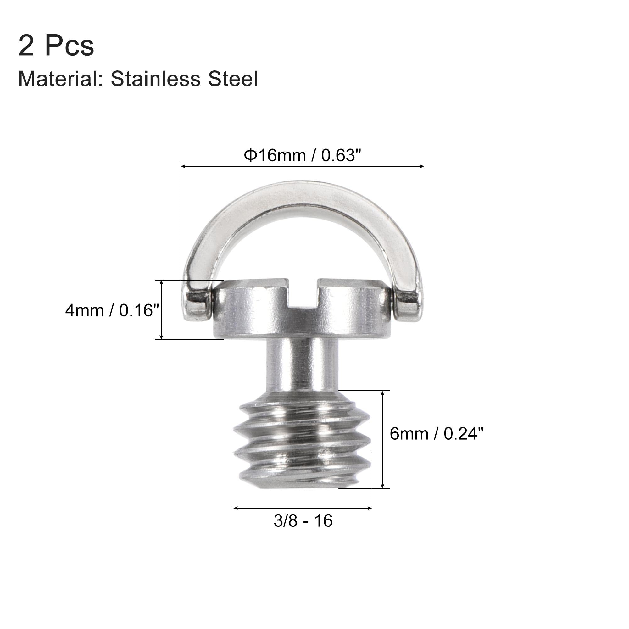 Stainless Steel D Shaft D-Ring 3/8