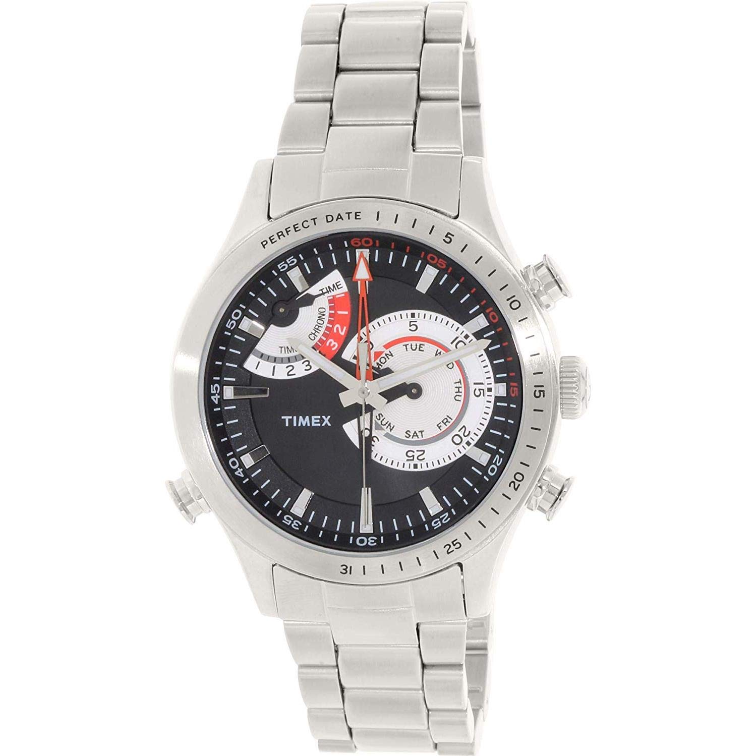 Timex Intelligent Quartz Chrono Timer Silver Watch - Men's Casual & Sports Wristwatch for Running, Hiking & Everyday Use