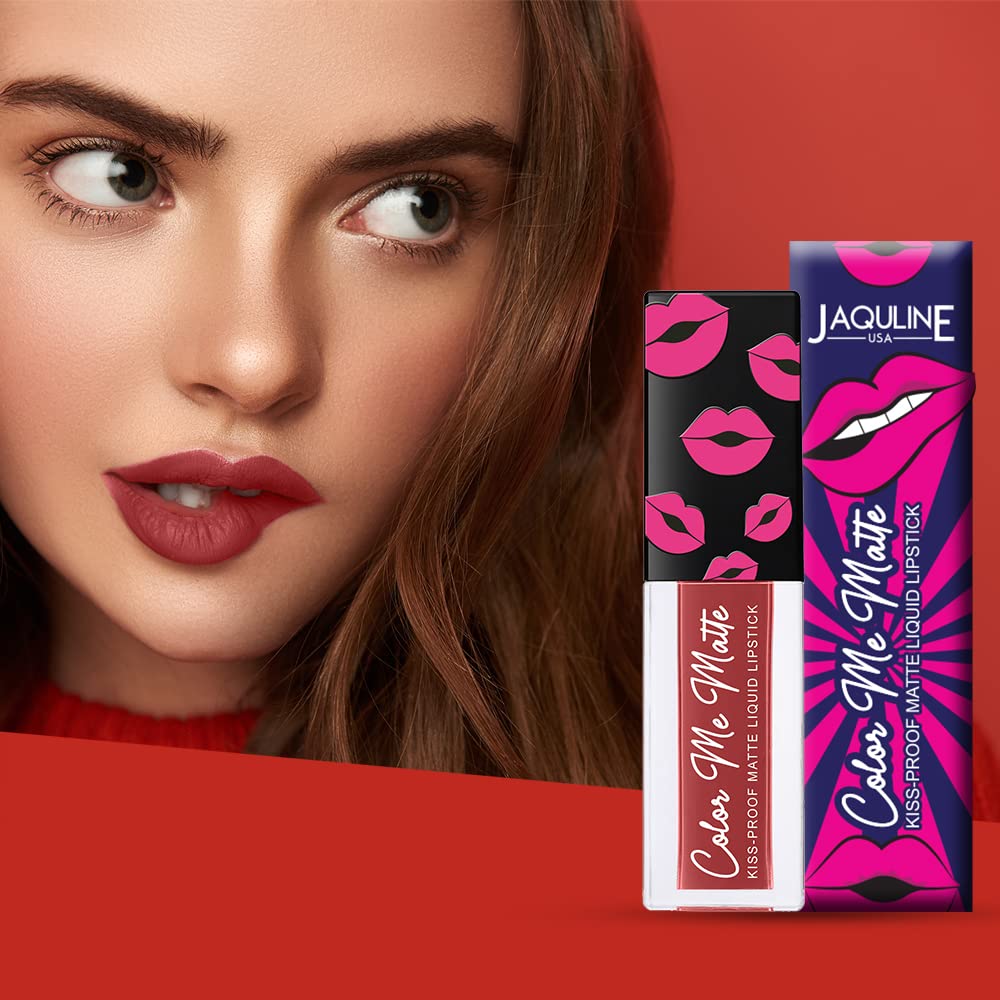 Jaquline USA Matte Liquid Lipstick - Long Lasting, Vitamin E & Tea Tree Oil Enriched - Espresso Brown (4.5ml) | Perfect for Everyday Wear, Date Night & Special Occasions