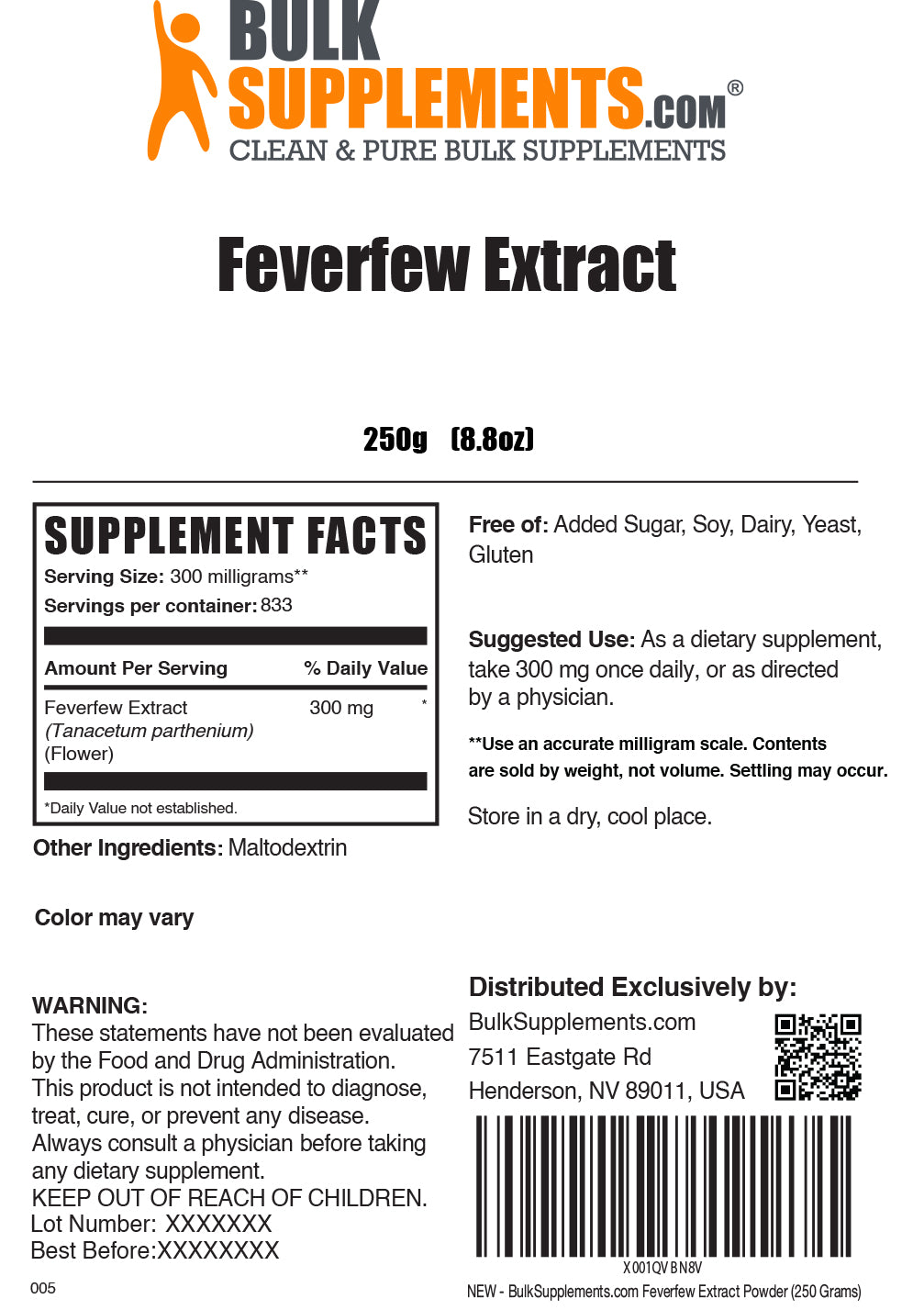 Premium Feverfew Extract Powder - 100% Pure & Natural for Migraine Relief & Headache Support - Herbal Supplement for Wellness & Stress Management
