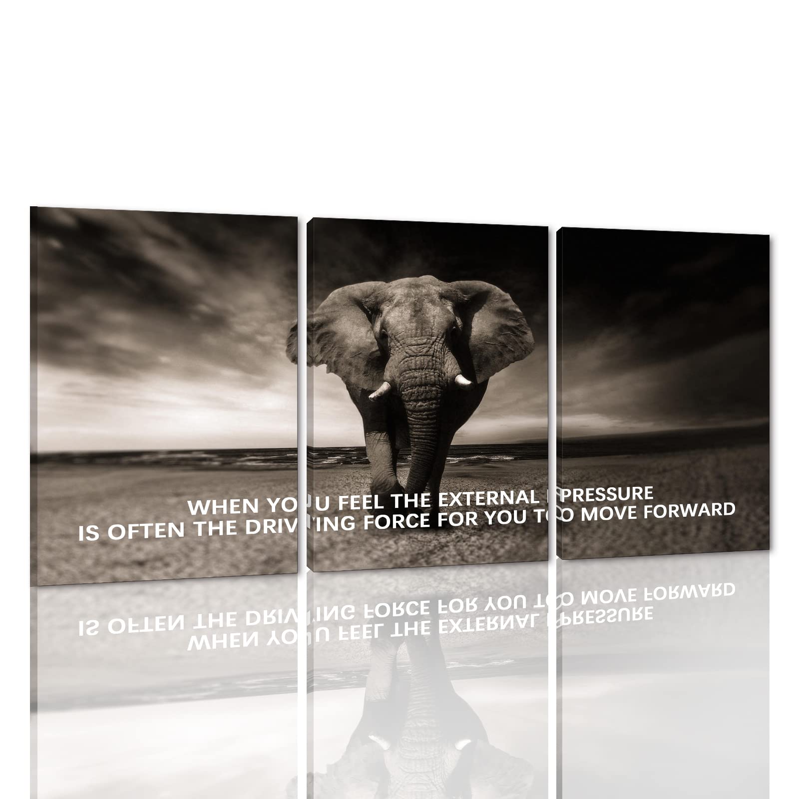 Large Motivational Wall Art Set - 3 Piece Canvas Prints with Frame (72