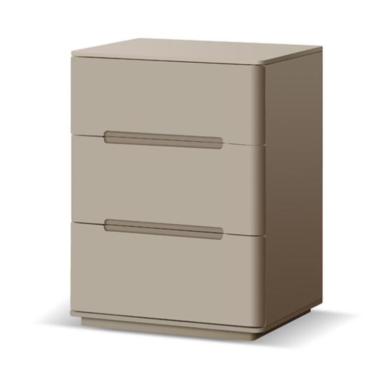 Solid Oak Wood Nightstand with 3 Drawers - Modern Light Luxury Bedside Table for Bedroom, Living Room, or Office