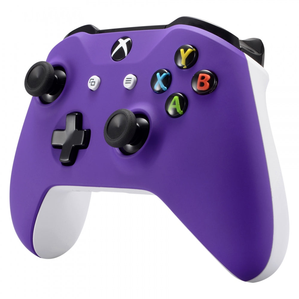 eXtremeRate Soft Touch Grip Purple Front Housing Shell Faceplate for Microsoft Xbox One X & One S Controller - Premium Replacement Cover for Enhanced Gaming Comfort | Perfect for Xbox One X/S Gamepads, Custom Mods & Gaming Accessories