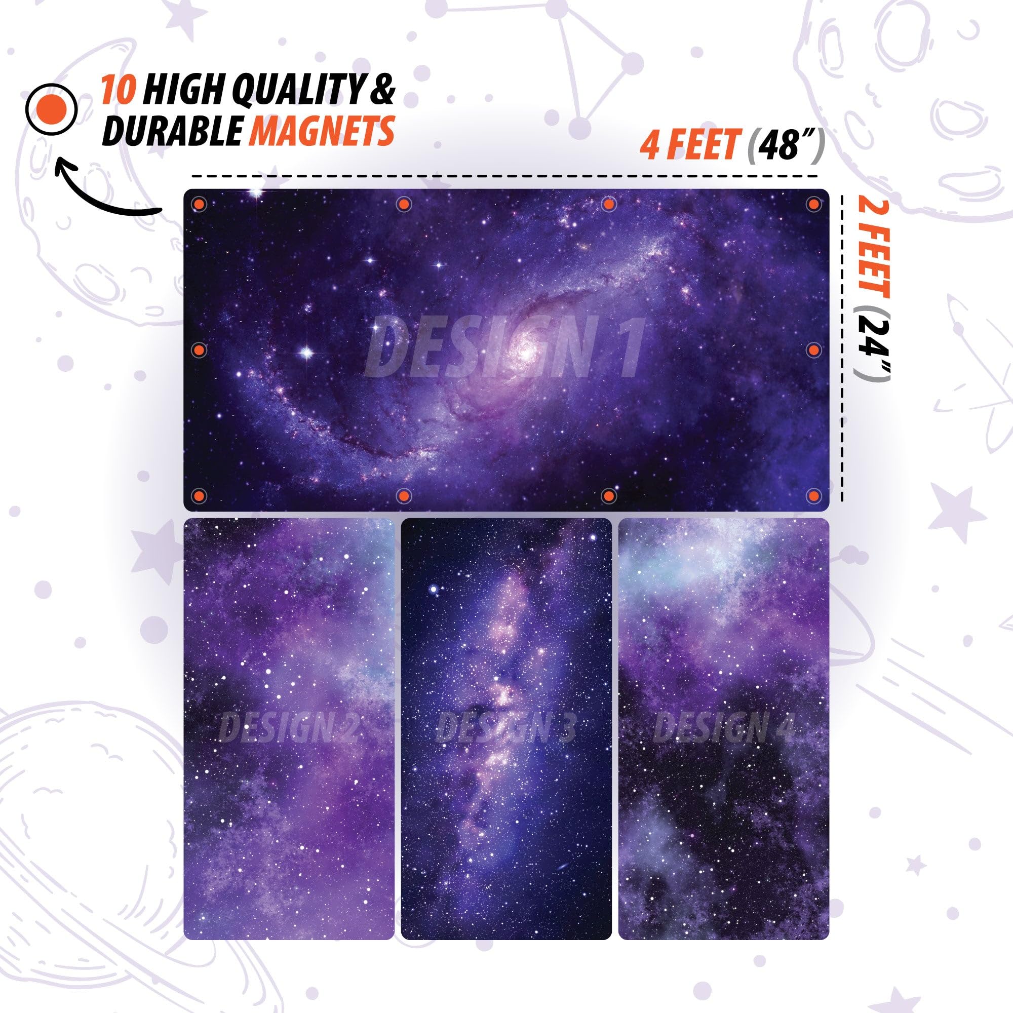 ShadeOn 2x4 ft Magnetic Fluorescent Light Covers (4-Pack) - Milky Way Ceiling Light Panels for Classrooms & Offices - Reduce Glare & Eye Strain - Perfect for Schools, Hospitals and Workspaces
