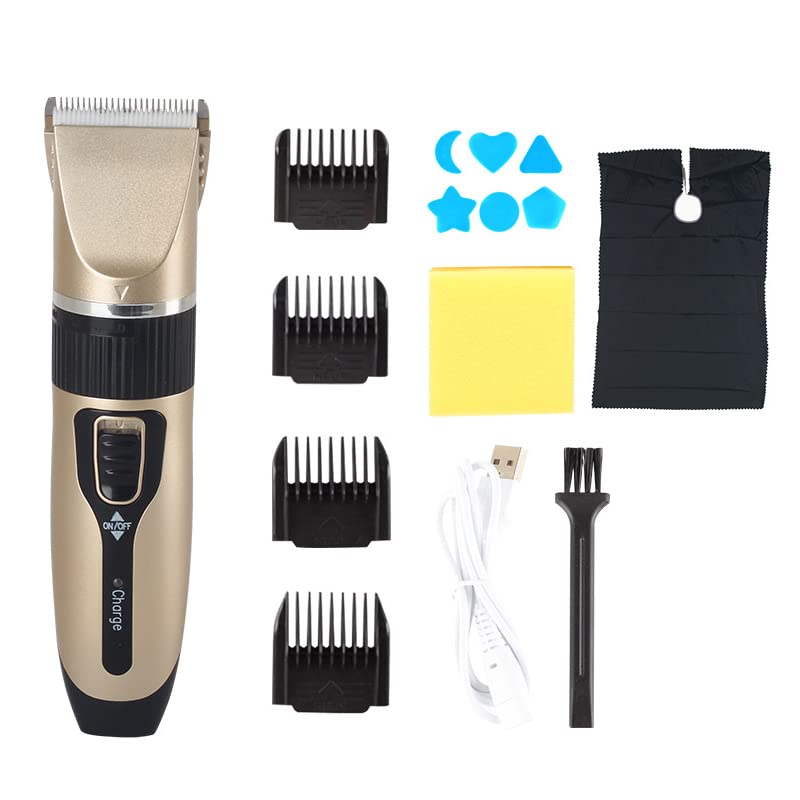 Professional Electric Hair Clippers for Men & Women - Cordless Hair Trimmer & Beard Shaver Kit with Strong Motor, Gold (A0) | Perfect for Home Barbering, Salon Use & Travel Grooming