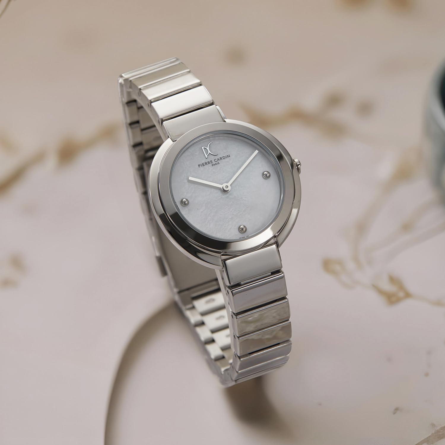 Pierre Cardin Montmartre Women's White Mother-of-Pearl Analog Watch - CMC.8001 | Elegant Dress Watch for Office, Party & Special Occasions