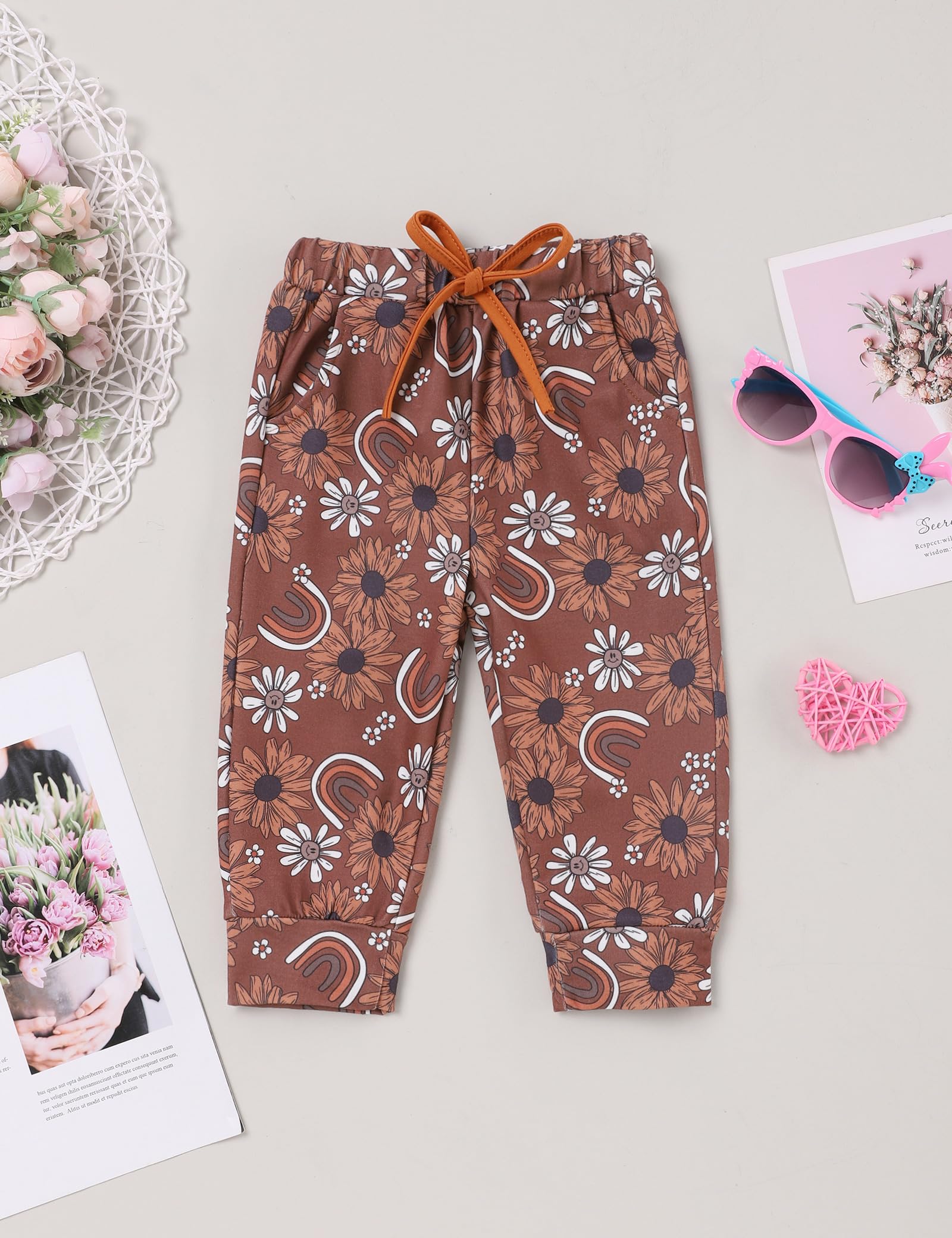 Baby Girl Outfit Set - Toddler Long Sleeve Sweatshirt & Floral Pants | Cute Fall Clothes for Girls | Perfect for Playdates, Family Photos & Seasonal Outings