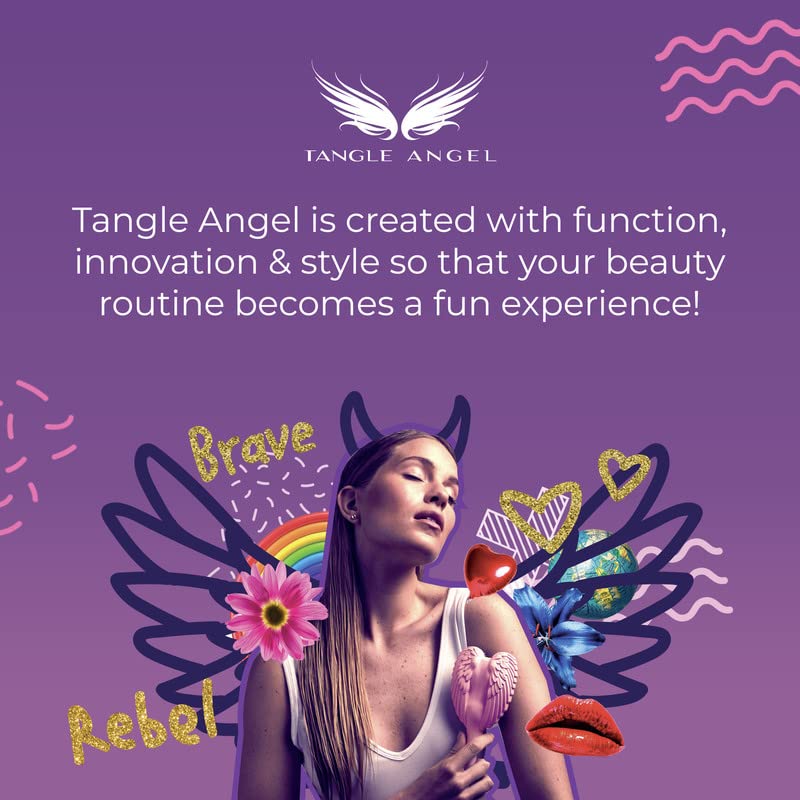 Tangle Angel REBORN Detangling Hair Brush - Eco-Friendly Hairbrush for All Hair Types | Ice Blue | Perfect for Wet/Dry Hair, Travel & Styling