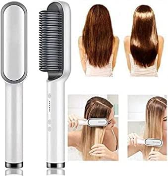 ELEXIQ Hair Straightener Comb Brush for Men & Women - Electric Straightening & Smoothing Comb with 5 Temperature Settings (Multi-Color) | Perfect for Home Use, Travel & Salon Styling