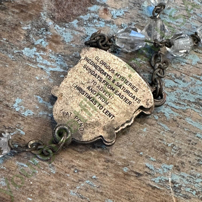 Vintage French Unbreakable Rosary with B.V.C. Glass Beads and Ebony Wood - Perfect for Prayer, Meditation, and Catholic Devotional Use