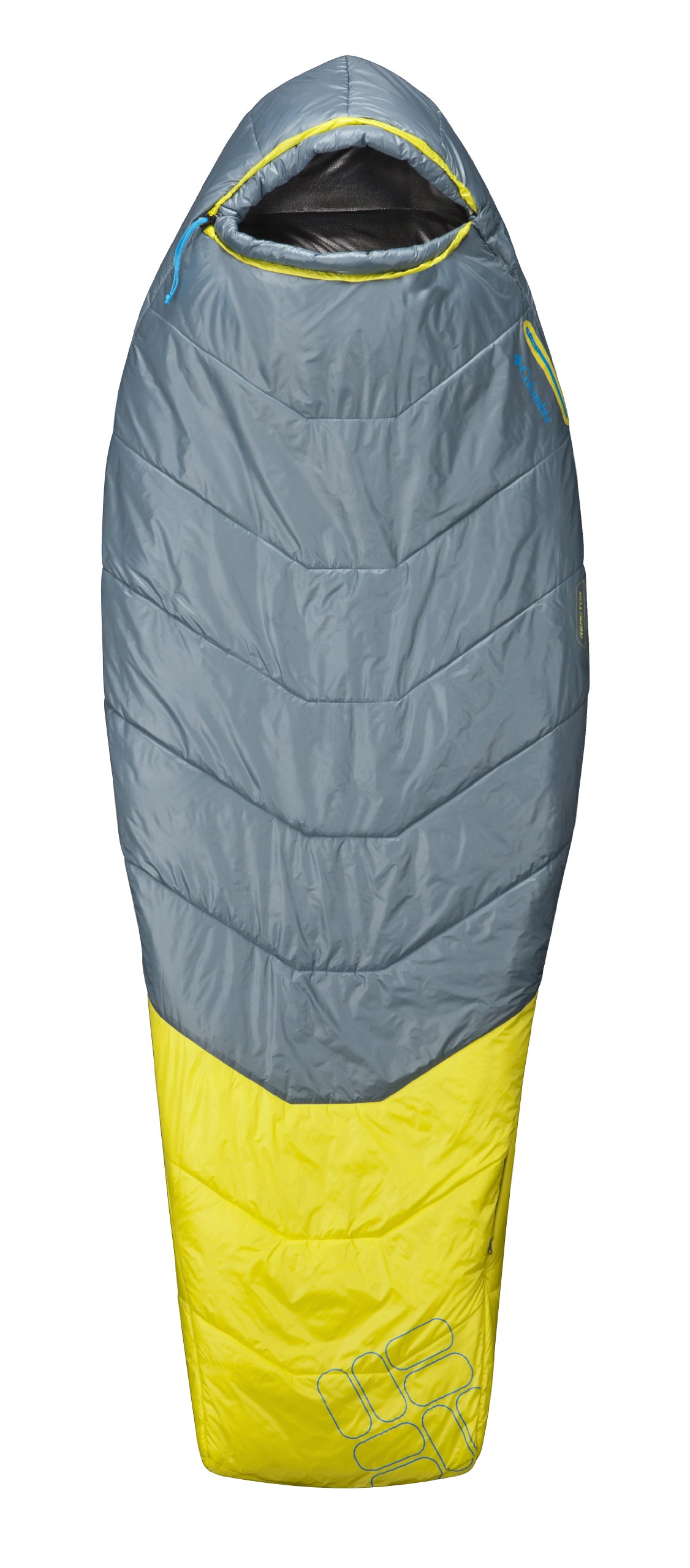 Columbia Reactor 30 Mummy Sleeping Bag - Long Right Hand Zip, Chartreuse Green - Lightweight & Water-Resistant for Camping, Hiking & Backpacking Adventures