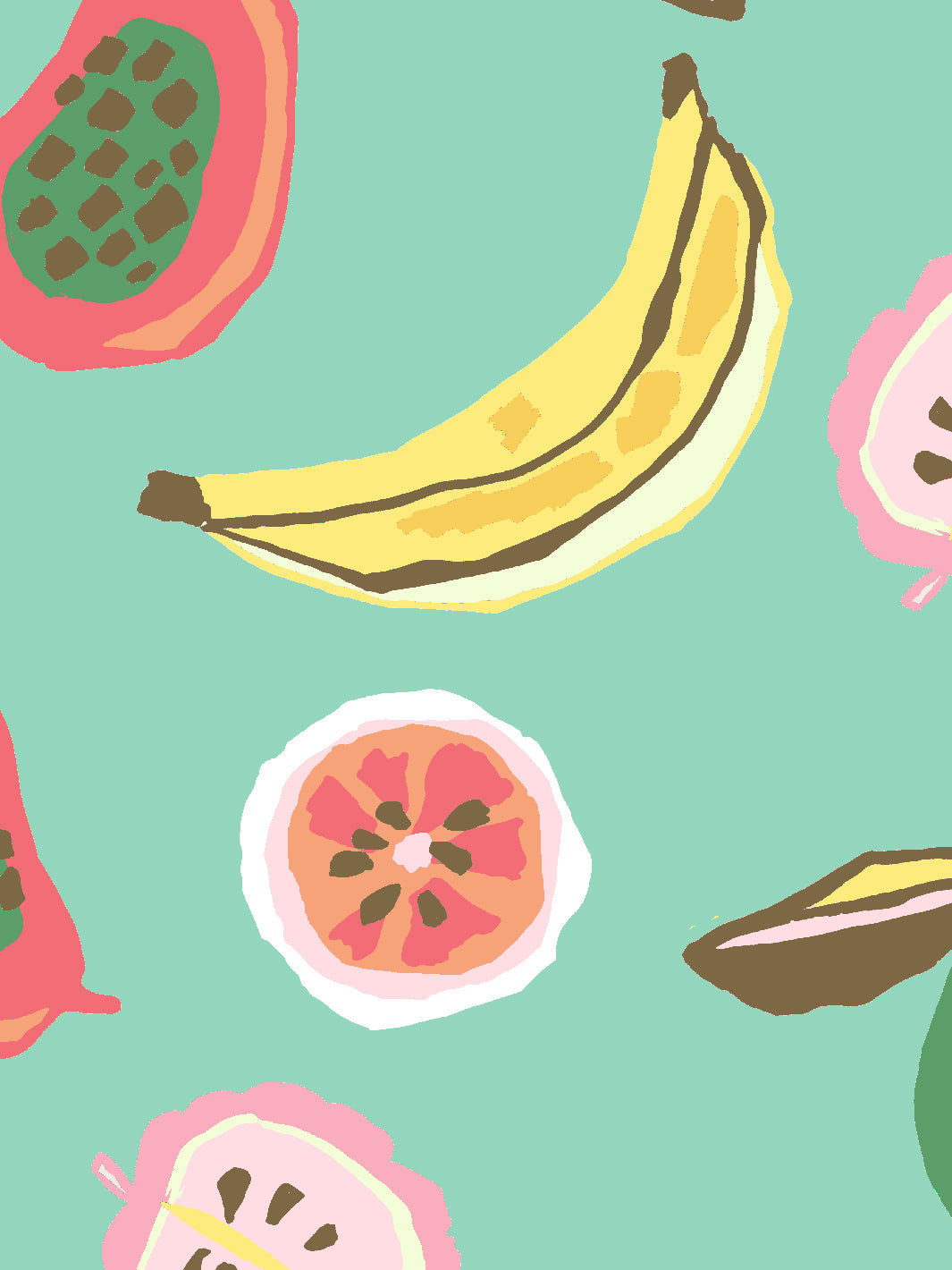 Tea Collection 'Mango Papaya' Caribbean-Themed Wallpaper - Perfect for Nursery, Kids Room & Tropical Home Decor