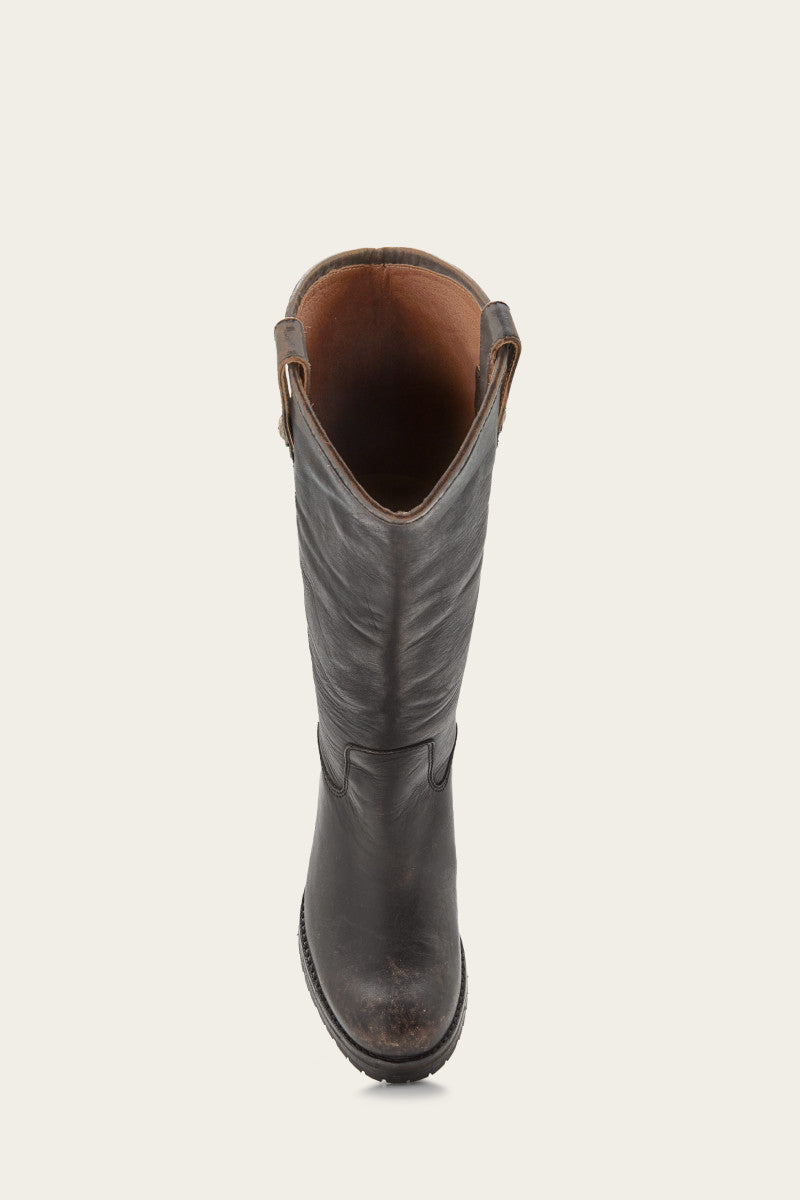 Vintage Melissa Double Sole Button Lug Tall Boots - Eco-Friendly Pre-Loved Fashion for Women | Perfect for Fall Outfits, Casual Wear & Retro Style