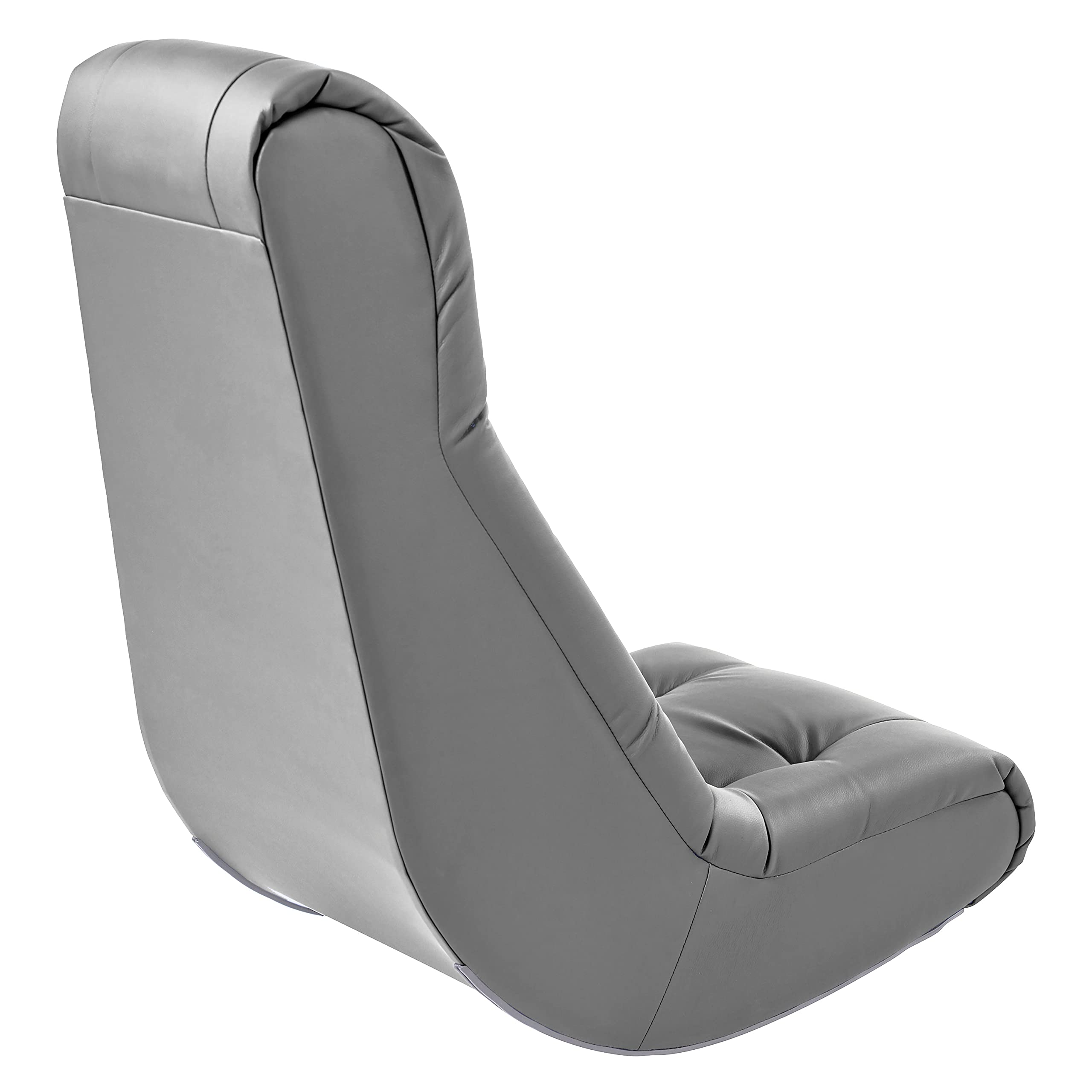 Soft Tufted Floor Rocker Chair - Comfortable Cushioned Ground Seat for Kids, Teens & Adults - Perfect for Reading, Gaming, Meditation & TV Watching - Factory Direct - Coal Gray (10488-GY) - Ideal for Living Rooms, Bedrooms & Dorm Rooms