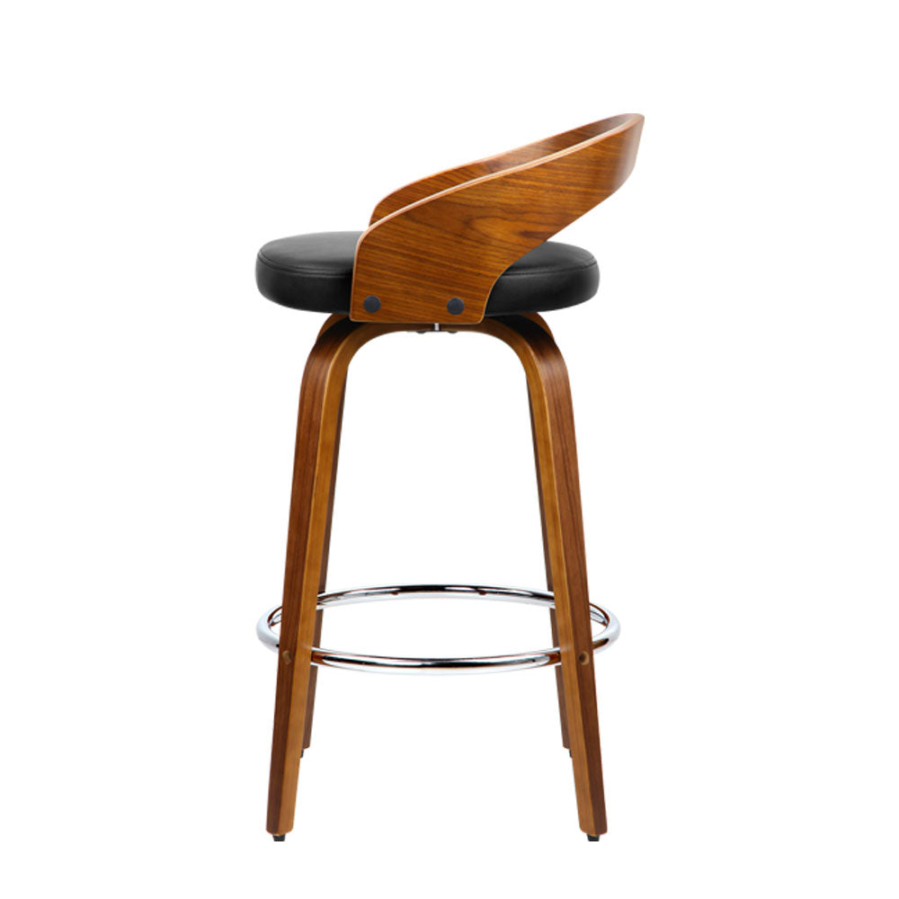 2 Pack Swivel Bar Stools with Curved Backrest - Adjustable Height Counter Stools for Kitchen Island, Breakfast Bar & Home Decor