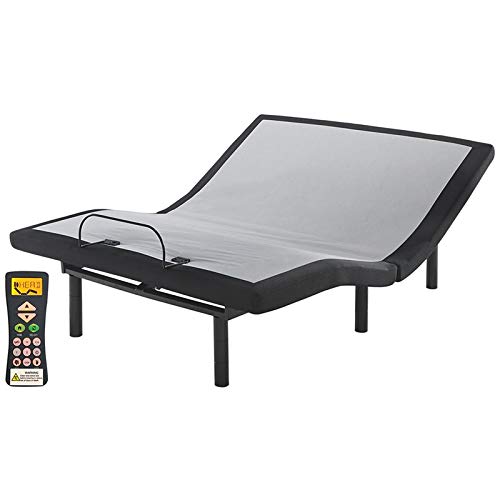 Bowery Hill Adjustable Twin XL Bed Frame with USB Ports - Black Metal Platform Bed for Small Spaces, Dorm Rooms & Guest Bedrooms