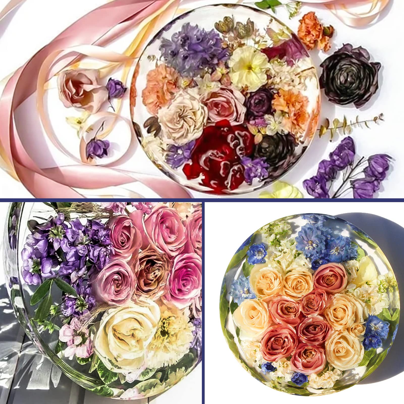 9 Inch Large Round Silicone Resin Molds for Epoxy Casting - Upgraded Deep Circle Mold for DIY Wall Decor, Tabletop Decoration & Flower Preservation - Perfect for Home Crafts, Wedding Centerpieces & Gift Making