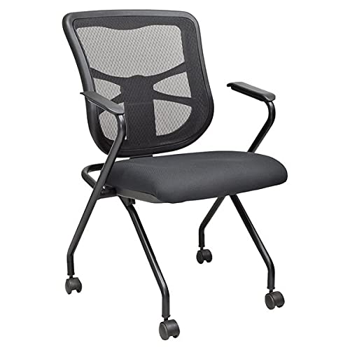 Ergonomic Mesh Office Chair - Elusion Series Nesting Black Mesh Chair (2-Pack) for Home Office, Gaming, and Executive Workspaces - Comfortable Computer Desk Chair for Long Hours of Work or Play