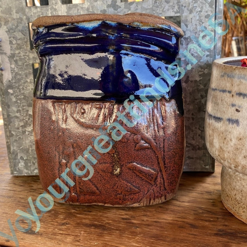 Handmade Vintage Glazed Stoneware Vase - Ceramic Flower Vase for Home Decor, Wedding Centerpiece & Boho Farmhouse Style